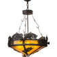 Meyda Lighting Catch of the Day 27" 4-Light Oil Rubbed Bronze Inverted Pendant Light With Amber Mica Shade Glass