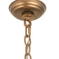 Meyda Lighting Catch of the Day 30" 4-Light Antique Copper Inverted Pendant Light With Amber Mica Shade Glass
