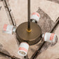 Meyda Lighting Catch of the Day 30" 4-Light Antique Copper Inverted Pendant Light With Silver Mica Shade Glass