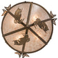 Meyda Lighting Catch of the Day 30" 4-Light Antique Copper Inverted Pendant Light With Silver Mica Shade Glass