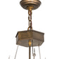 Meyda Lighting Catch of the Day 30" 4-Light Antique Copper Inverted Pendant Light With Silver Mica Shade Glass