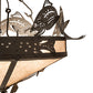 Meyda Lighting Catch of the Day 30" 4-Light Oil Rubbed Bronze Leaping Trout Inverted Pendant Light With Silver Mica Shade Glass
