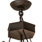 Meyda Lighting Catch of the Day 30" 4-Light Oil Rubbed Bronze Leaping Trout Inverted Pendant Light With Silver Mica Shade Glass