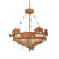 Meyda Lighting Catch of the Day 32" 4-Light Earth Bass Inverted Pendant Light With Silver Mica Shade Glass