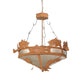 Meyda Lighting Catch of the Day 32" 4-Light Earth Bass Inverted Pendant Light With Silver Mica Shade Glass