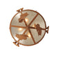 Meyda Lighting Catch of the Day 32" 4-Light Earth Bass Inverted Pendant Light With Silver Mica Shade Glass