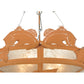 Meyda Lighting Catch of the Day 32" 4-Light Earth Bass Inverted Pendant Light With Silver Mica Shade Glass