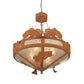 Meyda Lighting Catch of the Day 32" 4-Light Earth Bass Inverted Pendant Light With Silver Mica Shade Glass