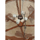 Meyda Lighting Catch of the Day 32" 4-Light Earth Bass Inverted Pendant Light With Silver Mica Shade Glass