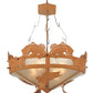 Meyda Lighting Catch of the Day 32" 4-Light Earth Bass Inverted Pendant Light With Silver Mica Shade Glass