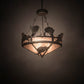 Meyda Lighting Catch of the Day 33" 4-Light Industrial Steel Sailfish Inverted Pendant Light With Silver Mica Shade Glass