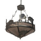 Meyda Lighting Catch of the Day 33" 4-Light Industrial Steel Sailfish Inverted Pendant Light With Silver Mica Shade Glass