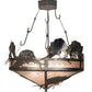 Meyda Lighting Catch of the Day 33" 4-Light Industrial Steel Sailfish Inverted Pendant Light With Silver Mica Shade Glass