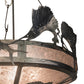 Meyda Lighting Catch of the Day 33" 4-Light Industrial Steel Sailfish Inverted Pendant Light With Silver Mica Shade Glass