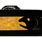 Meyda Lighting Catch of the Day 34" 4-Light Textured Black Inverted Pendant Light With Beige Art Shade Glass