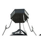 Meyda Lighting Catch of the Day 34" 4-Light Textured Black Inverted Pendant Light With Beige Art Shade Glass
