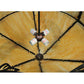 Meyda Lighting Catch of the Day 34" 4-Light Textured Black Inverted Pendant Light With Beige Art Shade Glass