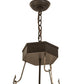 Meyda Lighting Catch of the Day 35" 6-Light Timeless Bronze Inverted Pendant Light With Silver Mica Shade Glass