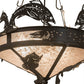 Meyda Lighting Catch of the Day 35" 6-Light Timeless Bronze Inverted Pendant Light With Silver Mica Shade Glass
