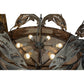 Meyda Lighting Catch of the Day 39" 6-Light Industrial Steel Inverted Pendant Light With Silver Mica Shade Glass