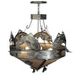 Meyda Lighting Catch of the Day 39" 6-Light Industrial Steel Inverted Pendant Light With Silver Mica Shade Glass