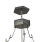 Meyda Lighting Catch of the Day 39" 6-Light Industrial Steel Inverted Pendant Light With Silver Mica Shade Glass