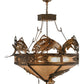 Meyda Lighting Catch of the Day 45" 6-Light Antique Copper Inverted Pendant Light With Silver Mica Shade Glass