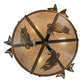 Meyda Lighting Catch of the Day 45" 6-Light Antique Copper Inverted Pendant Light With Silver Mica Shade Glass