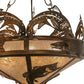 Meyda Lighting Catch of the Day 45" 6-Light Antique Copper Inverted Pendant Light With Silver Mica Shade Glass