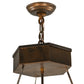 Meyda Lighting Catch of the Day 45" 6-Light Antique Copper Inverted Pendant Light With Silver Mica Shade Glass