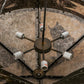 Meyda Lighting Catch of the Day 45" 6-Light Antique Copper Inverted Pendant Light With Silver Mica Shade Glass