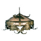 Meyda Lighting Catch of the Day 48" 6-Light Antique Copper Trout Pendant Light With Silver Mica Shade Glass