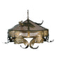 Meyda Lighting Catch of the Day 48" 6-Light Antique Copper Trout Pendant Light With Silver Mica Shade Glass
