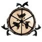 Meyda Lighting Catch of the Day 48" 6-Light Antique Copper Trout Pendant Light With Silver Mica Shade Glass