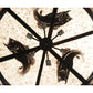 Meyda Lighting Catch of the Day 48" 6-Light Antique Copper Trout Pendant Light With Silver Mica Shade Glass