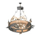 Meyda Lighting Catch of the Day 48" 6-Light Inverted Pendant Light With Silver Mica Shade Glass