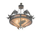 Meyda Lighting Catch of the Day 48" 6-Light Inverted Pendant Light With Silver Mica Shade Glass