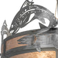 Meyda Lighting Catch of the Day 48" 6-Light Inverted Pendant Light With Silver Mica Shade Glass