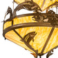 Meyda Lighting Catch of the Day 58" 18-Light 3-Tier Antique Copper Trout Chandelier With Travertine Idalight Shade