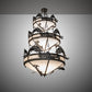 Meyda Lighting Catch of the Day 58" 18-Light 3-Tier Oil Rubbed Bronze Chandelier With Whitestone Shade