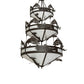 Meyda Lighting Catch of the Day 58" 18-Light 3-Tier Oil Rubbed Bronze Chandelier With Whitestone Shade