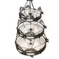 Meyda Lighting Catch of the Day 58" 18-Light 3-Tier Oil Rubbed Bronze Chandelier With Whitestone Shade