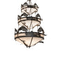 Meyda Lighting Catch of the Day 58" 18-Light 3-Tier Oil Rubbed Bronze Chandelier With Whitestone Shade