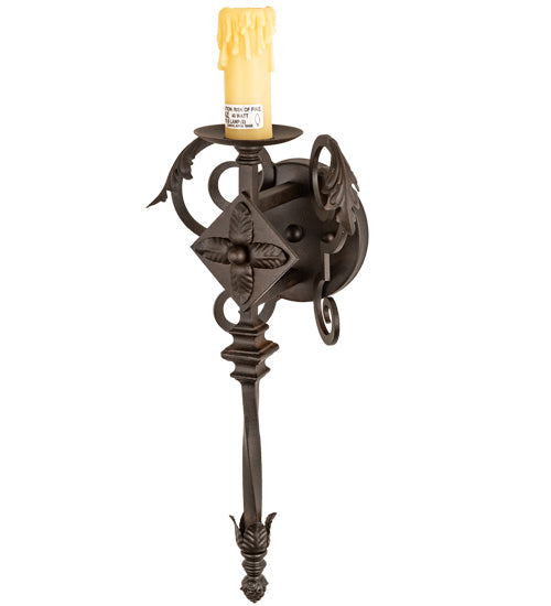 Meyda Lighting Catherine 8" Chestnut Wall Sconce With Beige Parchment Shade