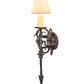 Meyda Lighting Catherine 8" Chestnut Wall Sconce With Beige Parchment Shade