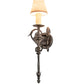 Meyda Lighting Catherine 8" Chestnut Wall Sconce With Beige Parchment Shade