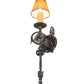 Meyda Lighting Catherine 8" Smoke Wall Sconce With Brown Parchment Shade