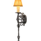 Meyda Lighting Catherine 8" Smoke Wall Sconce With Brown Parchment Shade