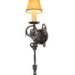 Meyda Lighting Catherine 8" Smoke Wall Sconce With Brown Parchment Shade
