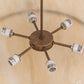 Meyda Lighting Cattail 48" 6-Light Cortez Gold Inverted Pendant Light With Ivory Sahara Taupe Idalight Shade Glass